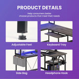 JHK 67" L Shaped Gaming Desk Corner Desks for Compact Spaces with Keyboard