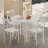 36" Round Dining Table or 4, aux Marble Dinette with Metal e or Kitchen, Aparent