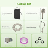 Hibbent 5-spray 13'' Shower Head, Dual Showerhead Combo with 10-mode Handheld Spray,