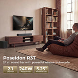 ULTIMEA Poseidon R3T 2.1ch Soundbar with 5.25" Wireless Subwoofer, 240W