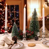 24 Pcs Candlestick Holders Bulk, 2.56 x 3.55in Clear Taper Candle Holders