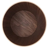 Round Stackable Wastebasket, Natural Wood Garbage Recycling Bin for Bathrooms