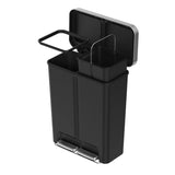 Kitchen Recycling Trash Can 16 Gallon Dual Compartment Step Operated Plastic