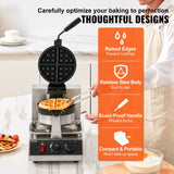 SucceBuy Electric Waffle Maker Stainless Steel Round Waffle Iron Non-Stick Waffle Baker