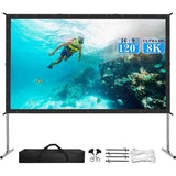Projector Screen Outdoor,120 in-Upgraded 3 Layers PVC 16:9 Projector Screen