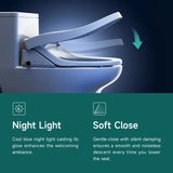 AQUATIZ Smart Bidet Clip-On Toilet Seat, Electric Bidet for Existing Toilet with Warm Water,Drye
