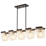 5-Light Luxury Gold Chandeliers for Living Room K9 Crystal Chandelier Fixture