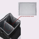 Portable Car Trash Bin With Lid, Leakproof Bag, Hanging Pockets, Adjustable Tissue Dispenser And Mounting Straps