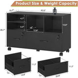 Lockable Rolling Filing Cabinet with Adjustable Shelves for Office Storage