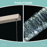 Crystal Chandelier Modern Pendant Light Dining Room Light Fixture,Height Adjustable
