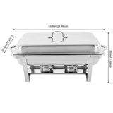 3 Pan Food Warmer, Stainless Steel Chafing Dish Buffet Set, Rectangular Catering Warmer