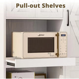 IRONCK Farmhouse Kitchen Pantry Cabinet, Kitchen Hutch with Microwave Stand