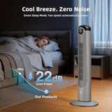 Tower fan for bedroom living room office with quiet operation, 36 inch height