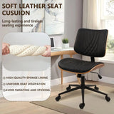 Office Chair with Wheels, Adjustable Height, Leather Swivel Chair for Desk,