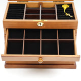Wooden Gift Cabinet Jewelry Storage Box with Mirror and Lock for Jewelries