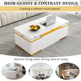 U-Can Lift-Top Coffee Table with 4 Storage Table for Living Room