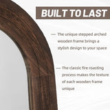 [Hot Sale!]Arched Full Length Mirror with Solid Wood Frame, 71x32