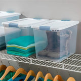 Under Bed Storage Bins with Lids, Clear Plastic, 25 Quart for Closet, Bathroom