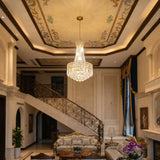 Luxury Gold Empire K9 Crystal Chandelier, 6-Light Adjustable Height Hanging Light