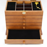 Wooden Gift Cabinet Jewelry Storage Box with Mirror and Lock for Jewelries