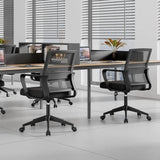 SUKIDA Mid-Back Upholstery Mesh Office Chair Black Height-Adjustable Armrests Executiv