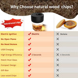 Electric Whiskey Smoker Kit with 6 Wood Chip Flavors for Old Fashioned Bourbon Cocktails, Rechargeable Drink Smoker for Home Bar