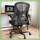 Ergonomic Mesh Office Chair with Adjustable Lumbar Support, Flip-up Arms & Wheels