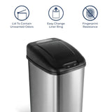 13 Gallon Automatic Kitchen Trash Can with Motion Sensor and Soft-Close Lid