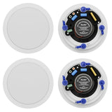 Herdio 5.25” Flush Mount Bluetooth Ceiling Speaker System Max Power 600 Watts Perfect For Humid