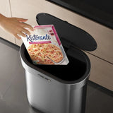 Stainless Steel Kitchen Trash Can 13 Gallon Motion Sensor Garbage Can Automatic Touch Free Detachable Waste Bin