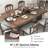 71In Large Rectangular White Dining Table for 4 5 6 8 10 People, Family Dinner Table
