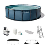 18ft X 52in UltraLuxe Premium Swimming Pool Set with Dual Sand Filter Pump