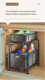 2 Tier Slide Out Cabinet Organizer Heavy Duty, Under Sink Storage Shelf for Kitchen Bathroom,