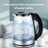 2L Glass Electric Kettle, 1000W Fast Boil with Auto Shut-Off, Transparent White Pot for Tea/Coffee