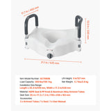 SucceBuy Raised Toilet Seat 5-Inch Lift Height Widened Commode Elevated Toilet Seat Rise