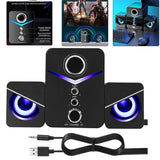 USB Computer LED Speakers System Subwoofer Stereo Bass Control