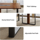 10-Person Industrial Style Metal Conference Table with Power Outlets and Cable