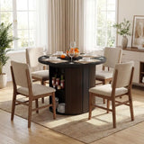 Expandable Round Dining Table, 38.6-110.2, Seats 2-12, Storage Included