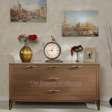 8-Inch Antique Mantel Clocks for Living Room, Retro Table Metal Silent