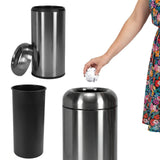 16 Gallon Commercial Big Garbage Bin with Detachable Lid Round Outdoor Trash Bin Wear Resist for Home/Office/Restaurant/Restroom
