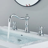 Chrome Widespread Bathroom Sink Faucet 8 in 3 Holes