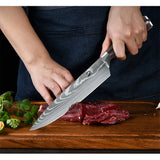 MDHAND 8pcs Kitchen Knife Damascus Stainless Steel Chef Knife Utility Paring Boning Cleaver