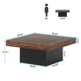 Engineered Wood Low Coffee Table for Living Room Rustic Brown & Black