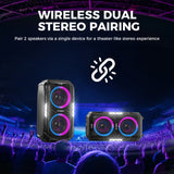 120dB/V5.3 Big Party Boombox Portable Speaker Wireless