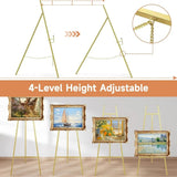 Heavy Duty Metal Easel Stand for Sign, Adjustable Chain, 4-Tier Height, for Wedding, Posters
