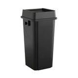 50 Gallon Black Square Commercial Trash Can with Lid