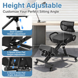 Kneeling Chair with Back Support, Height Adjustable Kneeling Chair for Men