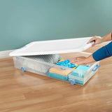 Under Bed Storage Bins with Lids, 56 Quart Clear Plastic Boxes for Bathroom