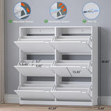 Shoe Cabinet with 6 Flip Drawers, Freestanding Shoe Organizer for Entryway