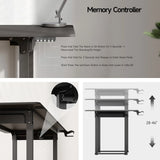 Electric Lifting Table, Square Standing Computer Desk Stand Up Desk With 4 Legs